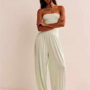 Free People Strapless mint green Jumpsuit